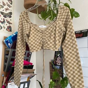 Glassons Checkered Crop Top